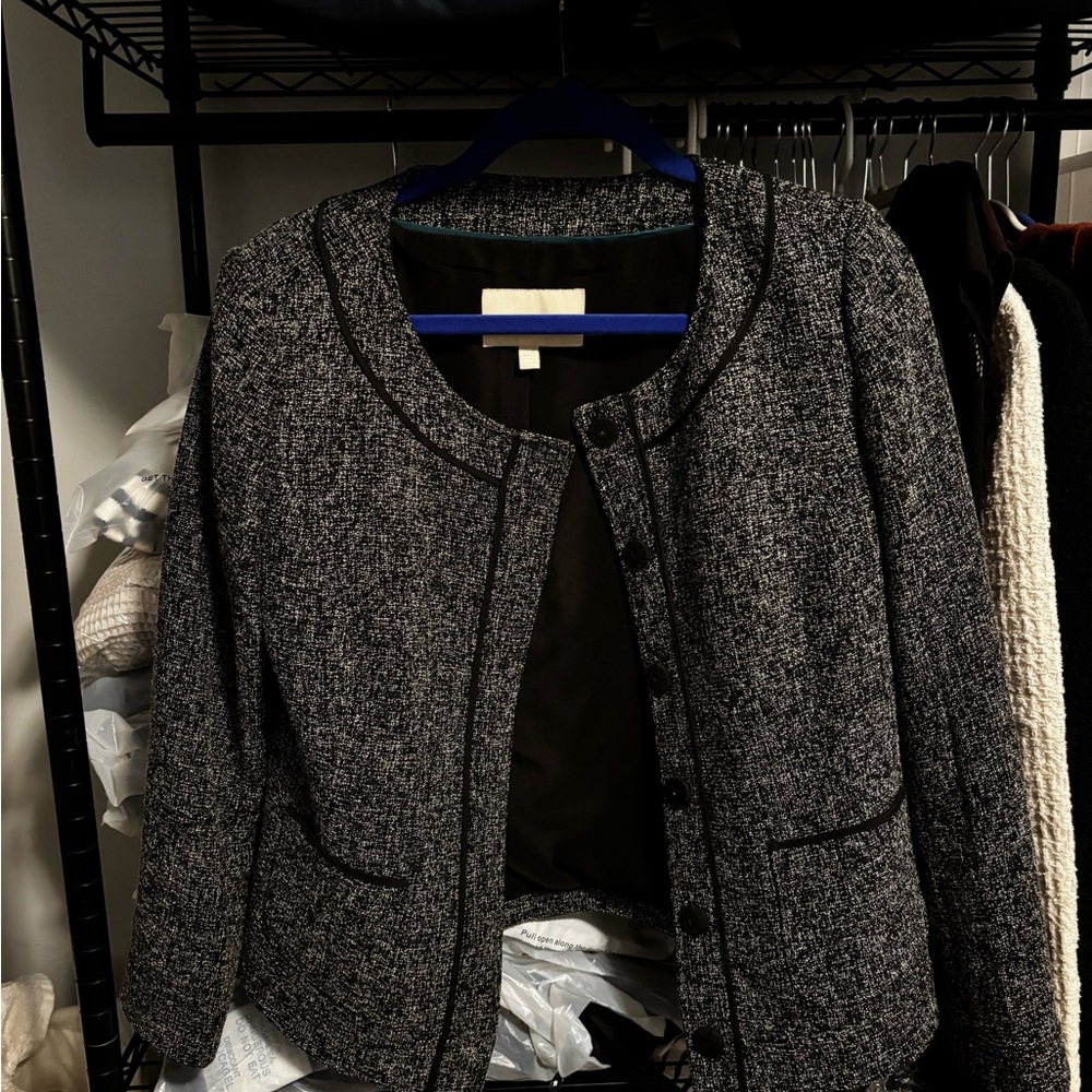 Banana Republic Charcoal Tweed Blazer